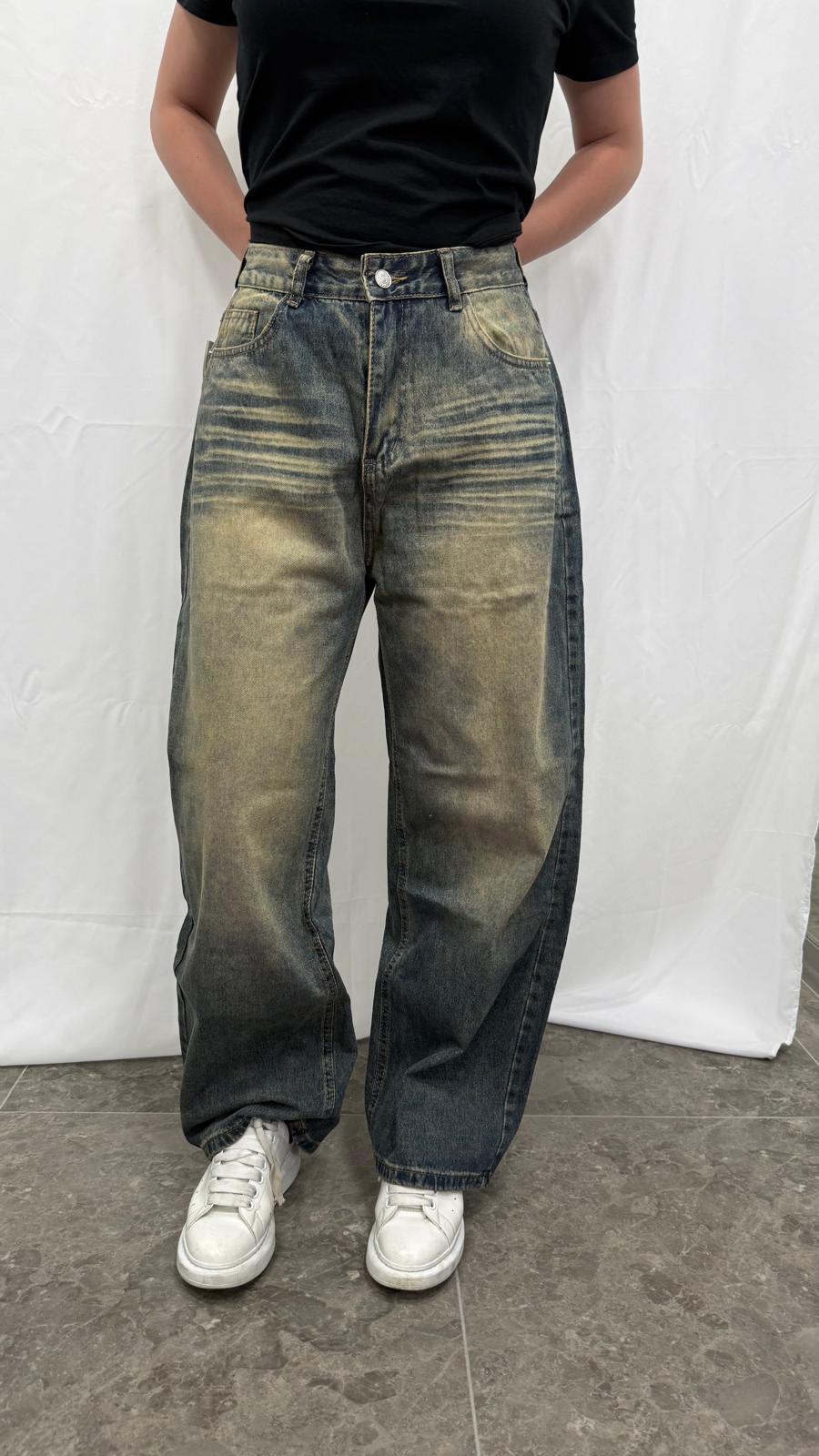 Jeans balloon sabbiato
